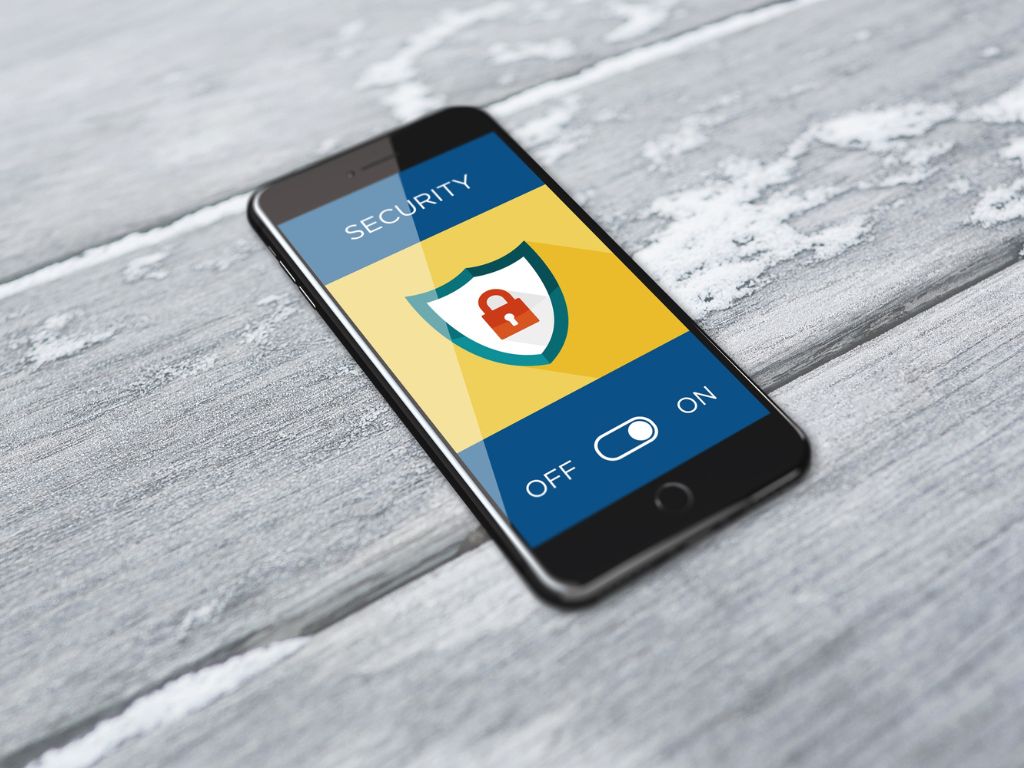 iPhone säkerhetsfunktion påslagen iPhone-skärm som visar en säkerhetsfunktion påslagen