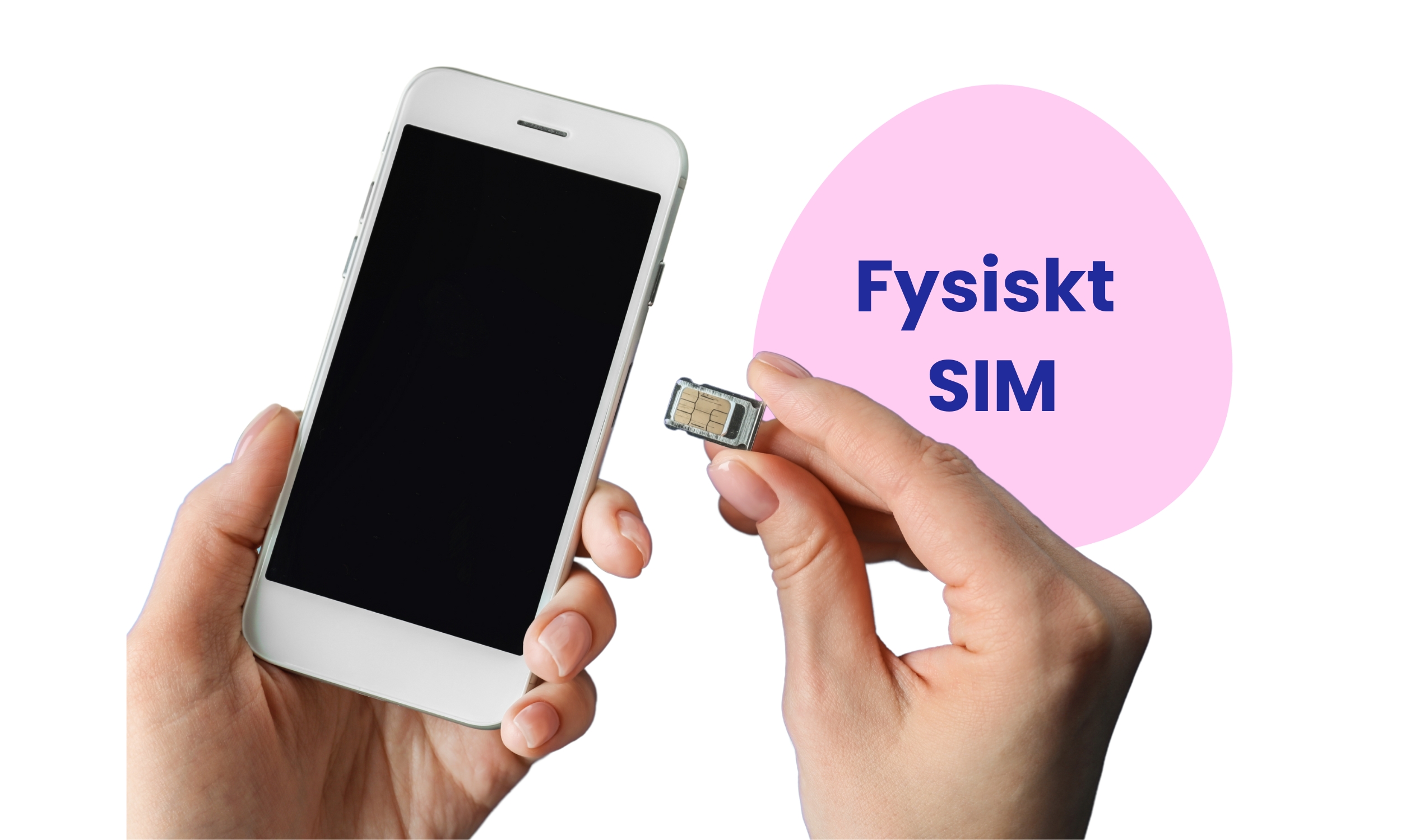 Ett fysiskt sim-kort som sätts in i en renoverad iPhone